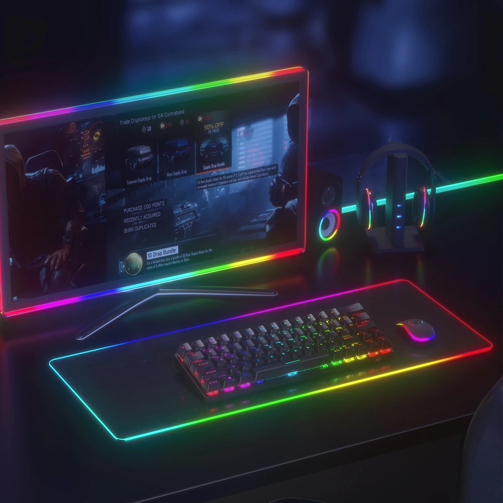 Беспроводная bluetooth-клавиатура BlitzWolf BW-KB1 черная клавиатура Gateron RGB 63 клавиши |