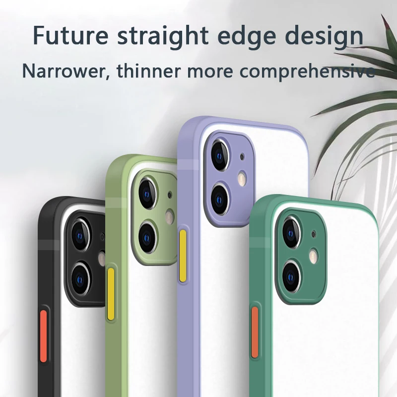 Новый квадратный ударопрочный чехол для iPhone 12 11 Pro Max SE 2020 Роскошный Матовый