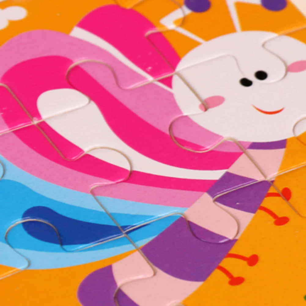 

9Pcs Wooden Cartoon Animals Kids Jigsaw Puzzle Toy Learning Education Panel Kids Early Lessons Learned Intelligence Puzzle Toys