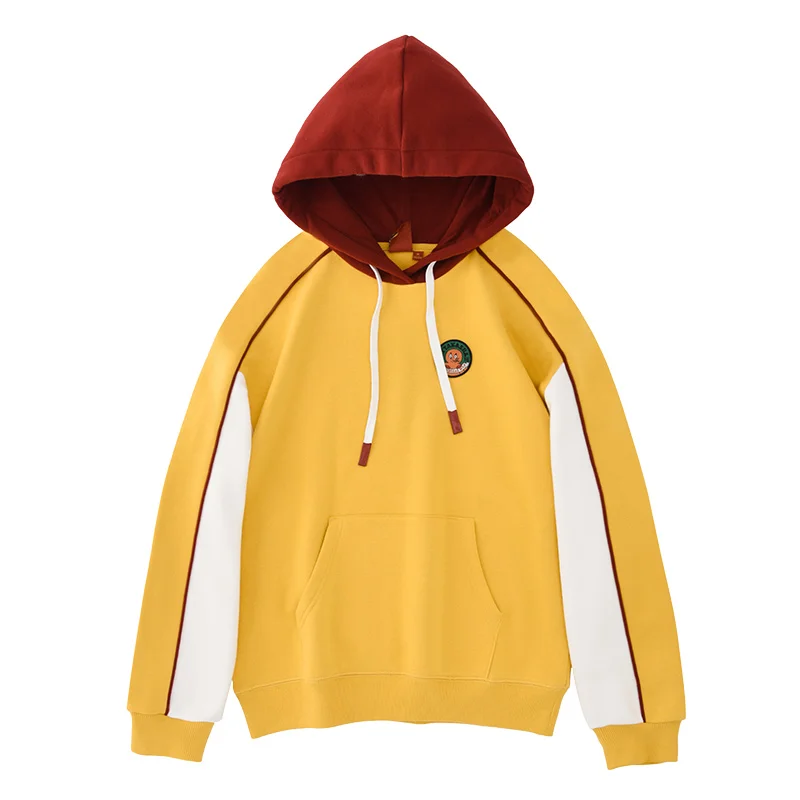 

SEMIR Sweater women 2020 autumn trendy ins contrast color stitching hooded jacket Korean style loose long-sleeved clothes