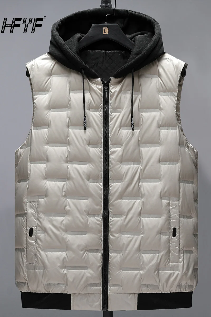 HFYF 5XL Sleeveless Parkas Men Vest Jacket Winter Fashion Autumn Hip Hop Streetwear Jackets Male Oversize Loose Japanese Casual