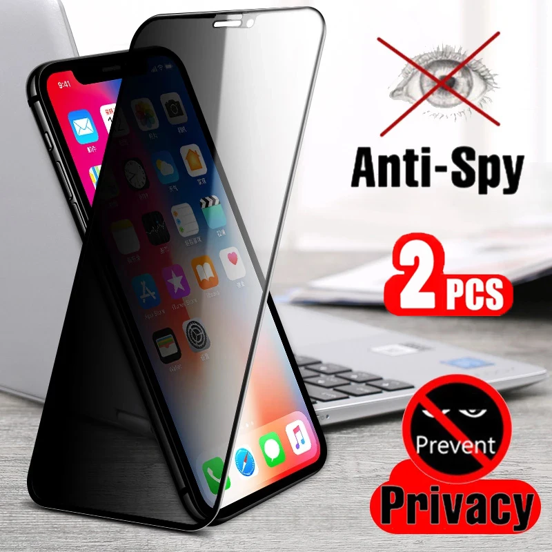 

1-2Pcs Best Full Privacy Tempered Glass for IPhone12 Pro Max 7 8 X XS XR IPhone 11 12 Anti Spy Screen Protector High Definition