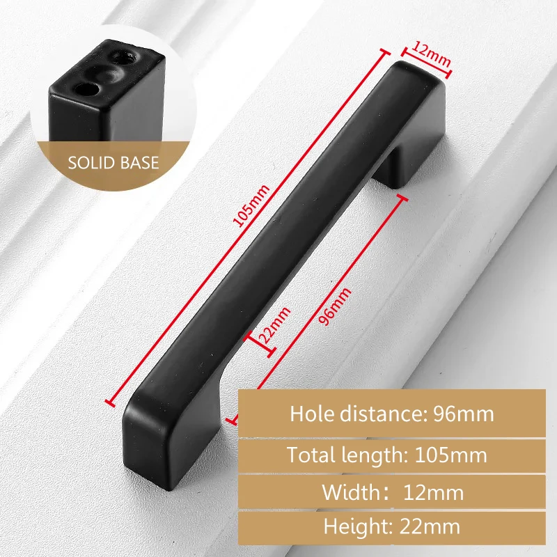 

Мебельная ручка черная алюминиевый сплав 96/128 мм