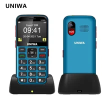 UNIWA V1000 2.31inch 4G Feature Mobile Phone Big Button Phone FM 0.3MP Camera Russian Hebrew English Keyboard Cellphone VS V808G