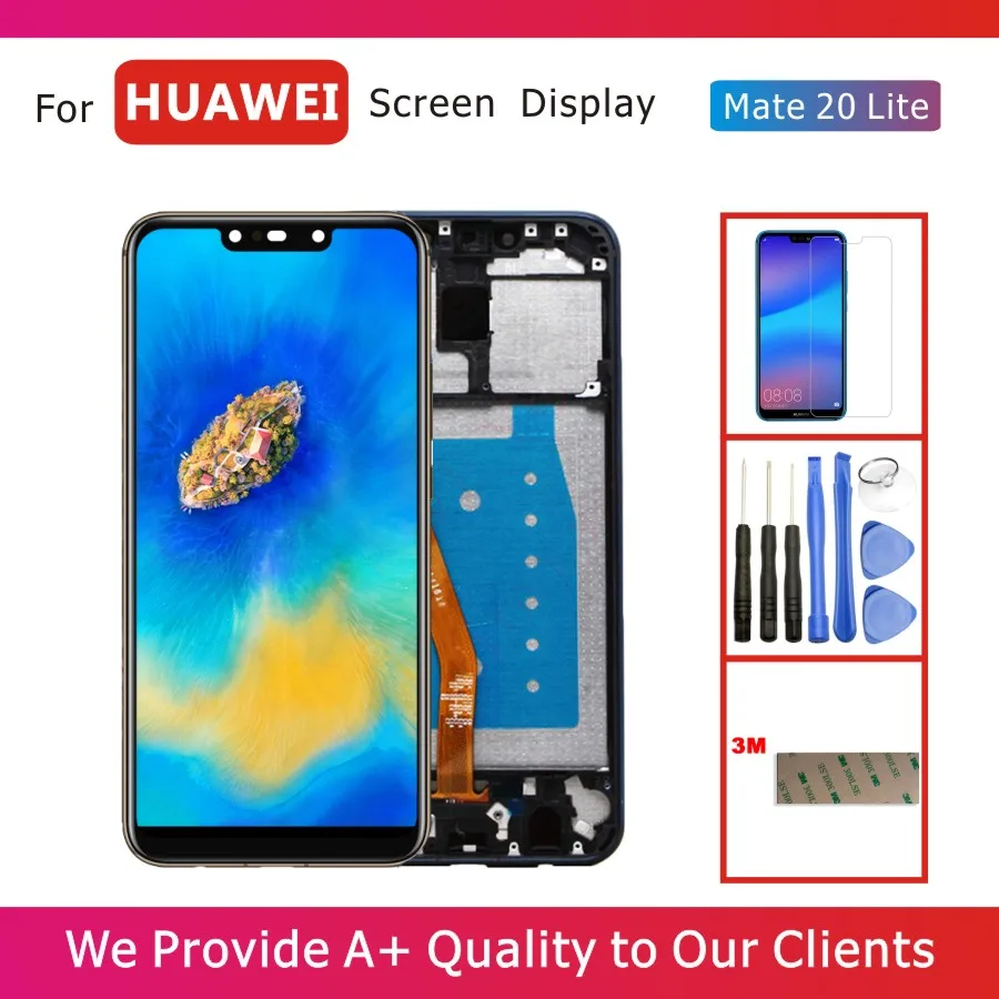 ЖК дисплей 100% дюймов для Huawei Mate 20 Lite с дигитайзером сенсорного экрана в сборе