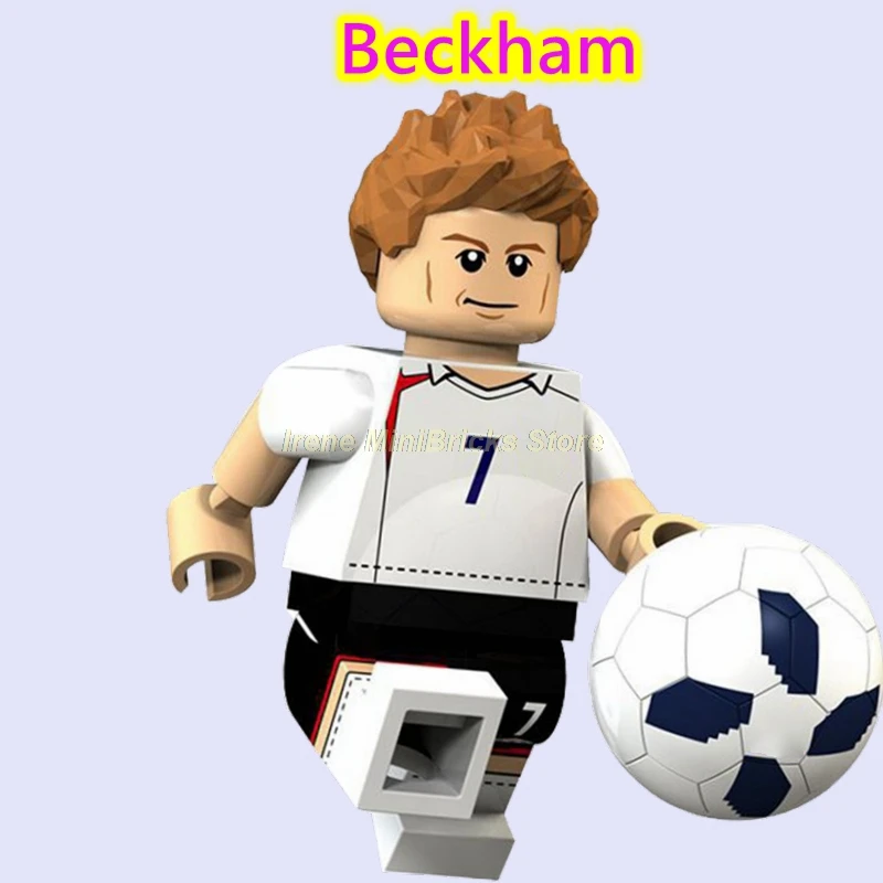 Beckham Football Player Cristiano Ronaldo Neymar Beckham Kobe Bryant Messi Pogba Modric Labron James Toys For Children Building Blocks - Цвет: Beckham