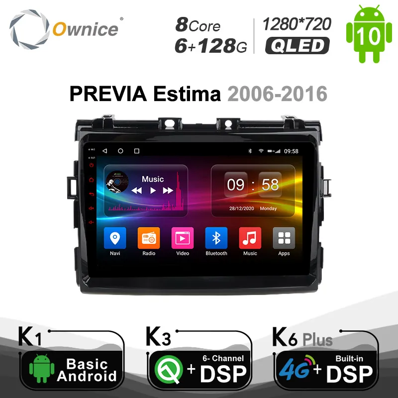 6G + 128G Ownice Автомобильный GPS аудио Радио стерео для PREVIA estima 2006 2016 NAVI 4G LTE DSP SPDIF