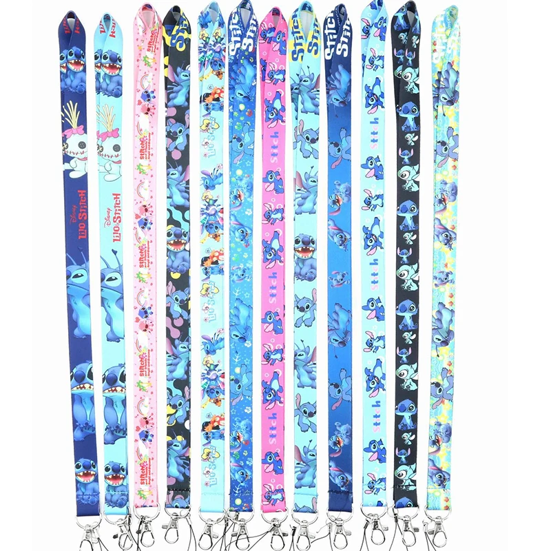 Милые аниме Мультяшные Lilo& Stitch lanyards работы id значок кнопочный телефон держатель шеи висячая веревка шнурок для ключей ремни Прямая