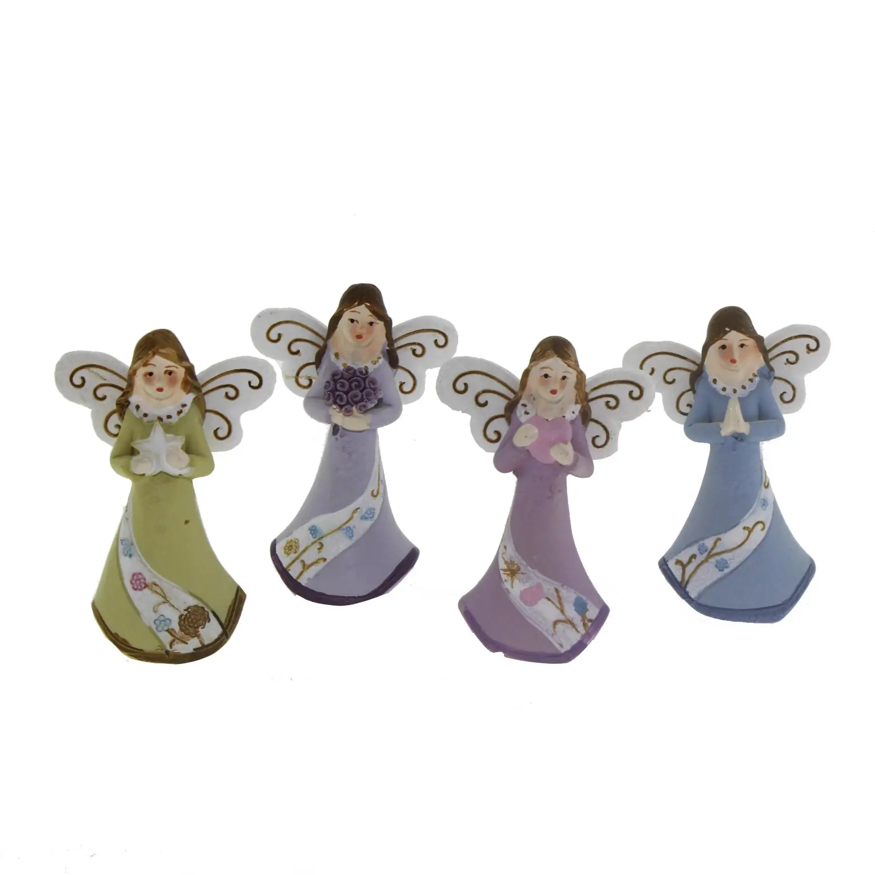 

4 шт ручной работы и окрашенный маленький ангел безделушка декор из полирезины