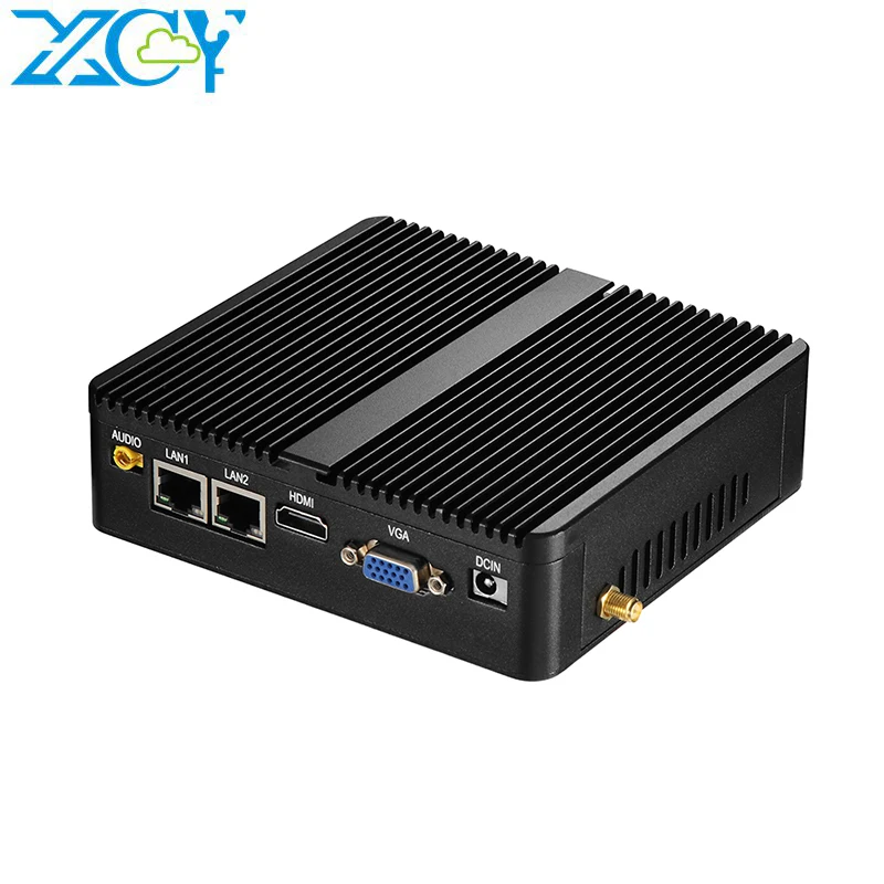 XCY HTPC Mini PC J4125 Celeron 2955U 3805U Quad-Core Dual LAN 2*COM Fanless Mini Computer Core i5 4200U Windows 10  WIFI HDMI PC