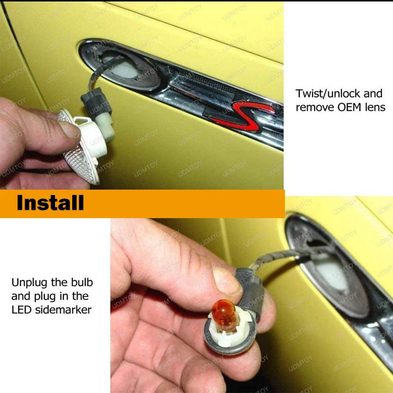 

2PCS For Mini Cooper R50 R53 2002-2006 LED Turn Signal Side Marker Light For Mini Cooper R52 2004-2008 LED Side Repeater Lamp