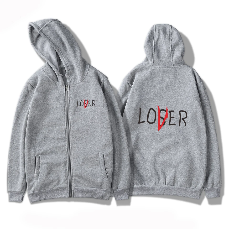 

LOSER LOVER hoodies Mens Fashion Hoodie Men's Sweatshirts boy/girls zipper hoodies LOSER LOVER jackets zip up hooded cap coats