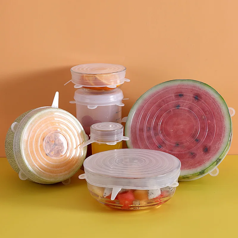 

Silicone Fresh-keeping Cover 6-piece Stretchable Multifunctional Fruit and Vegetable Fresh-keeping Film Fresh-keeping Bowl Cover