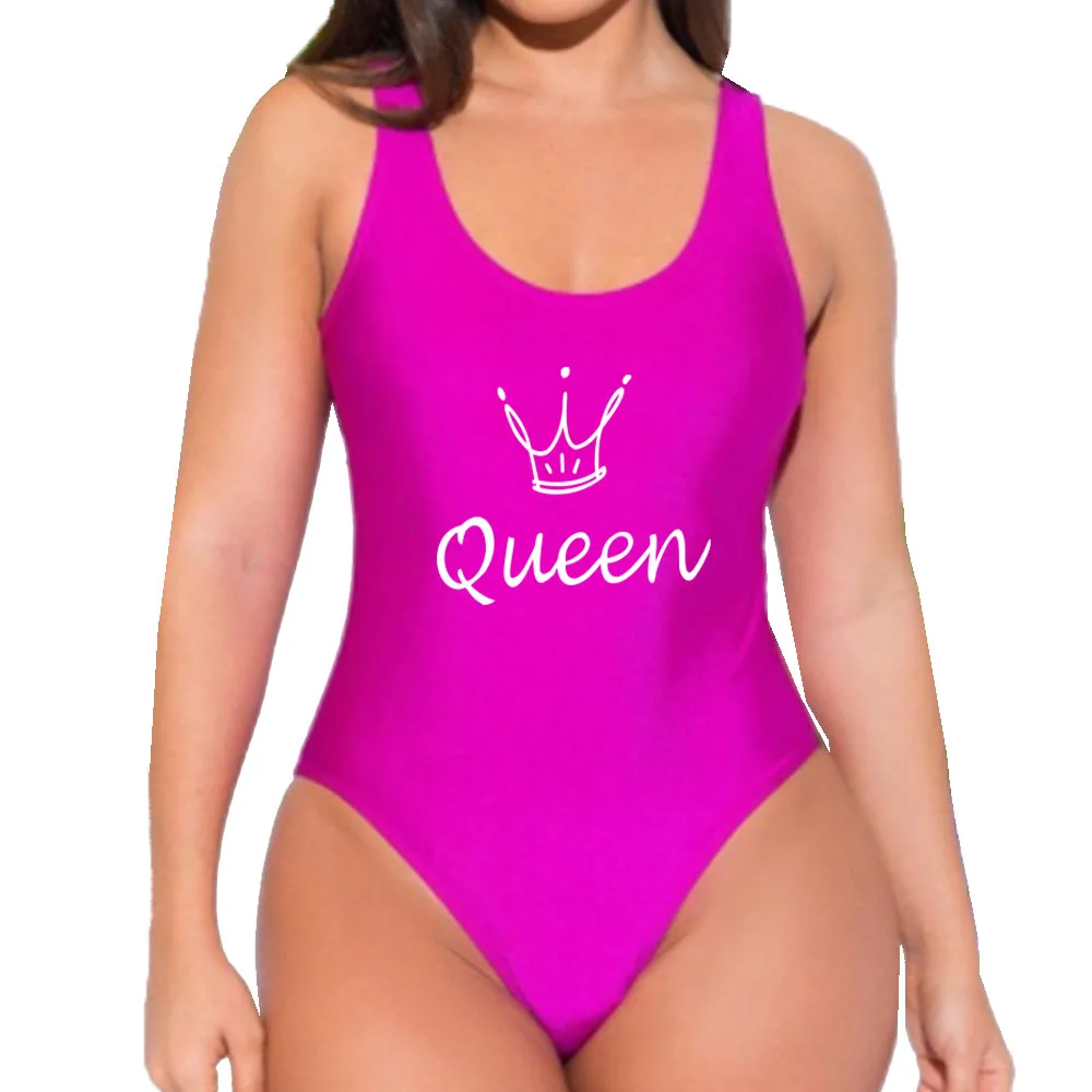 Женский цельный купальник Queen Crown купальный костюм с надписью сексуальные