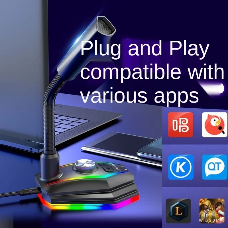 

Computer USB Wired Microphone Game Capacitance Desktop Conference Webcast Live Chat Karaoke