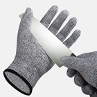 5 Безопасность порезостойкие Безопасность перчатки против порезов перчатки GMG серый HPPE ANSI Кухня сад мясника анти-уровень стойкости к порезам рабочие перчатки
