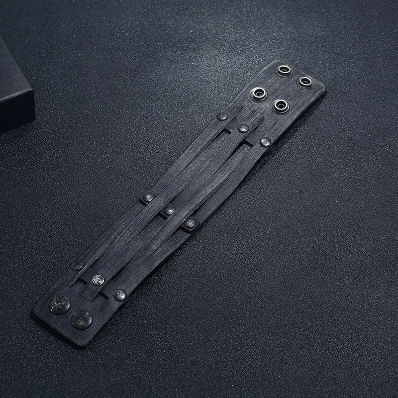 Женский и мужской широкий браслет из натуральной кожи многослойные браслеты