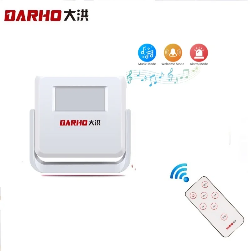 

Darho Remote Control DingDong Hello Welcome Chime Wireless Door Bell Alert Music Switch PIR Motion Sensor Shop Store Entry Alarm