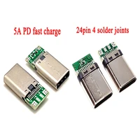 usb 3 1 type c connector 24 pin male receptacle adapter to solder wire cable splint 2 0 56k resistor pd fast charge connector