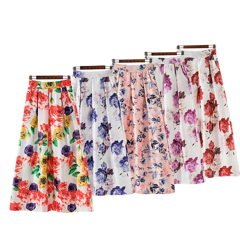 Летняя новая женская юбка свободного кроя Повседневная Свободная цифровая 2019 с