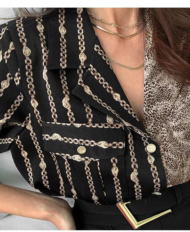 

ZHISILAO Leopard Patchwork Blouse Women Vintage Long Sleeve Shirt Mujer Spring 2021 Tops Plus Size Chic Sequined Blousa Chic