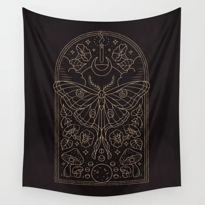 

Moon Moth Tapestry Dorm Room Decor Wall Hanging Aesthetic Room Large Tapestry Psychedelic Wall Decoration