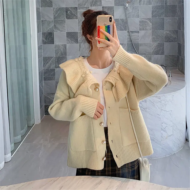 Женский трикотажный кардиган с оборками Alien Kitty повседневный элегантный свитер