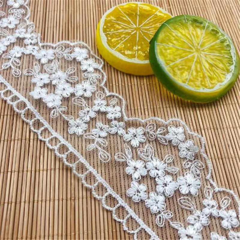 1 ярд новый золотой слоновой кости розовый мягкий тюль Вышивка Кружева отделка