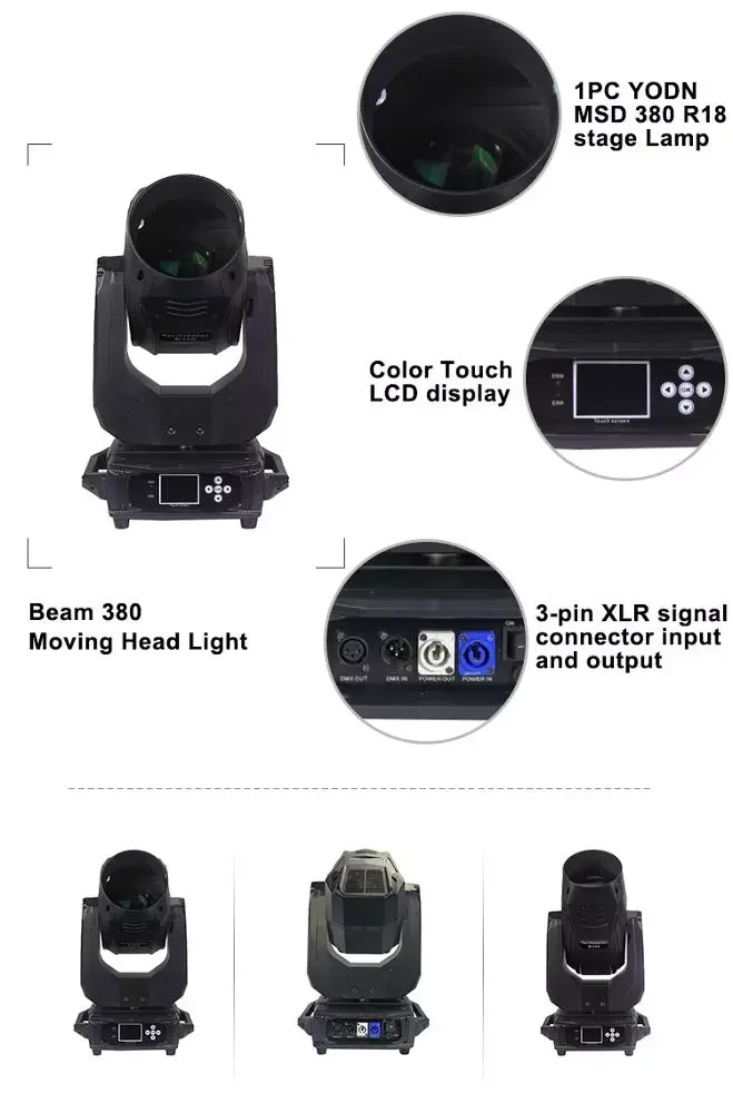 

Hot sale stage dj equipment 18r 380w beam moving head light
