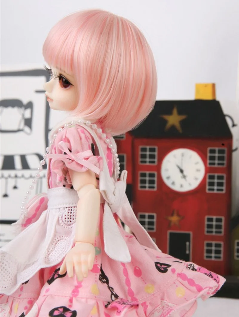 1/3 1/4 1/6 1/8 Bjd парик высокая температура короткий розовый провод SD для BJD кукла