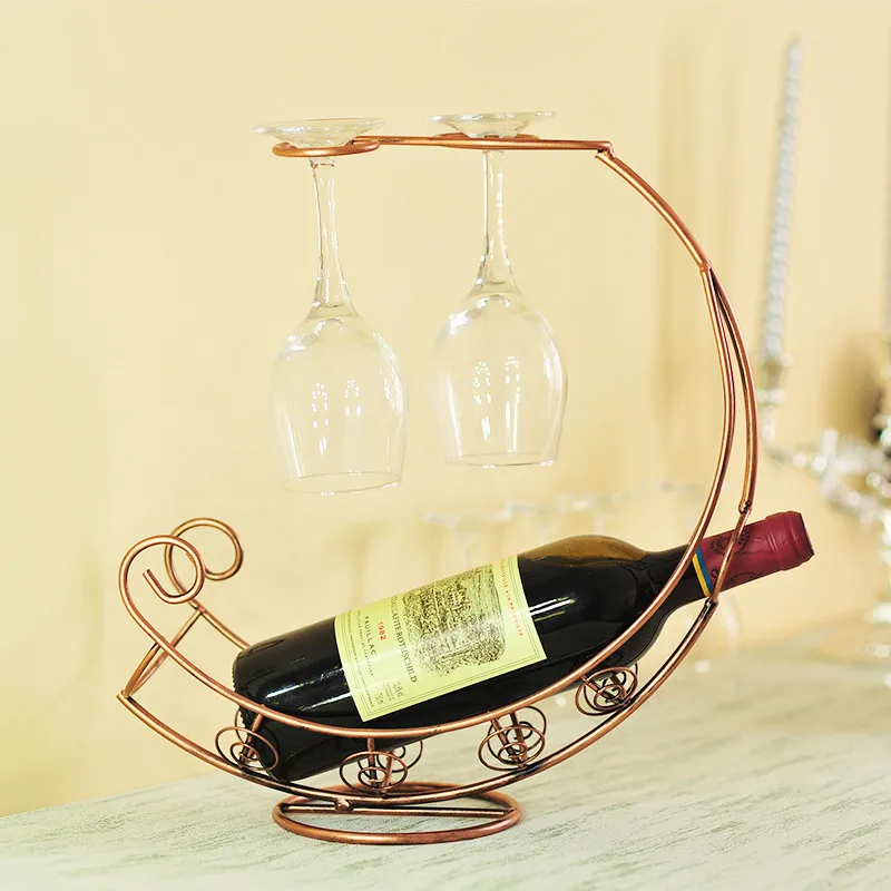 

Metal Wine Rack Decorative Ornaments Hanging Wine Glass Rack Bar Stand Display Rack Home Wine Rack Bar Accessories