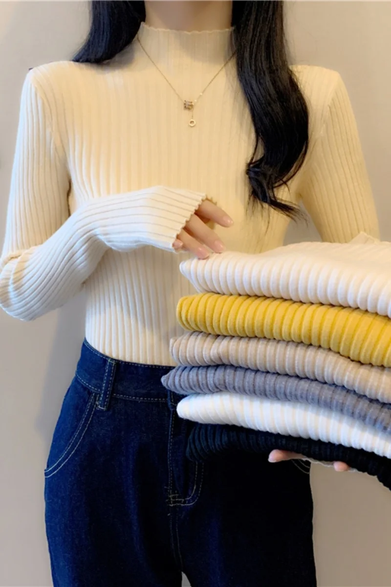 Осень 2021 новая Корейская версия приталенной рубашки с полувысоким воротником и