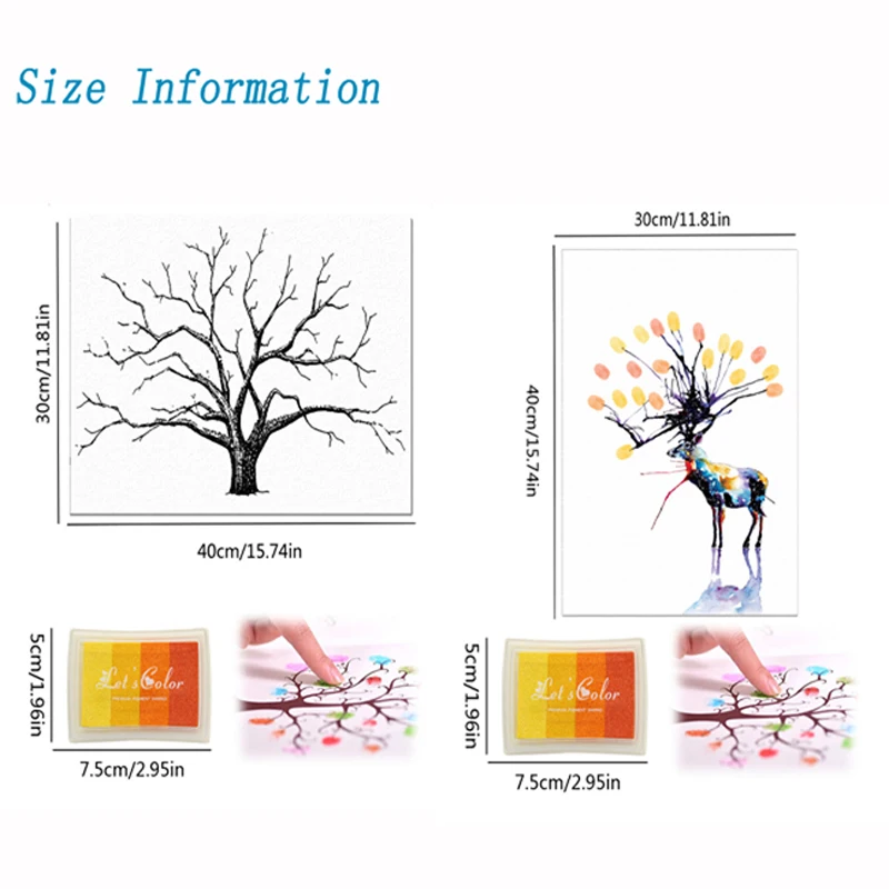 Холст плакат отпечатков пальцев гостевая книга для мальчиков и девочек платье