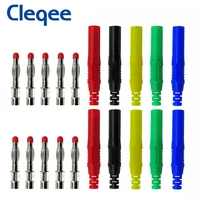 cleqee p3013 10pcs insulated safe 4mm banana plug diy connector welding type testing part 1000v32a