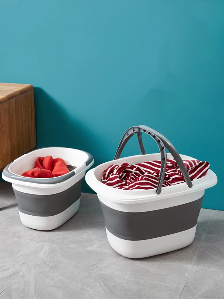 

28L Household Cleaning Dirty Clothes Buckets Bathroom Foldable Laundry Basket Multifuction Outdoor Car Folding Storage Buckets