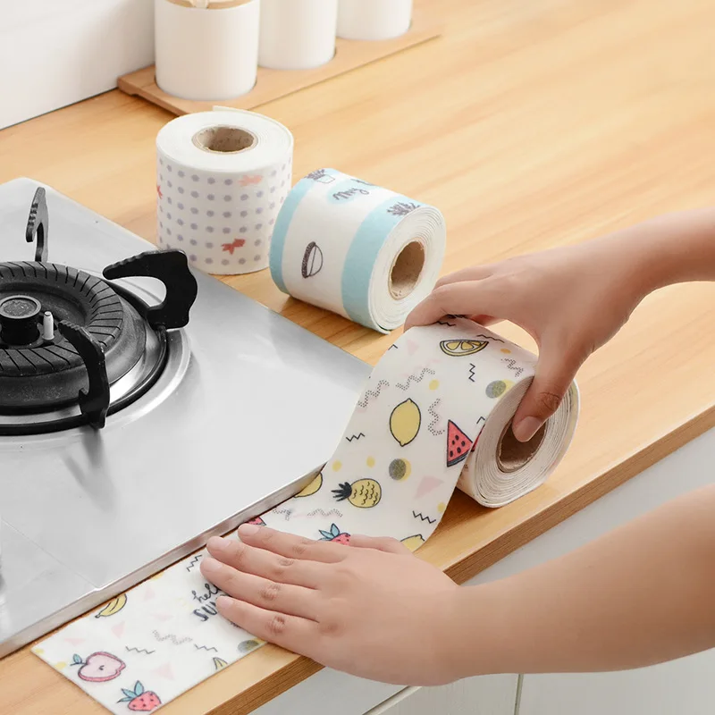 1 шт. клейкая лента с мультяшным рисунком для кухонной плиты раковины Нетканая