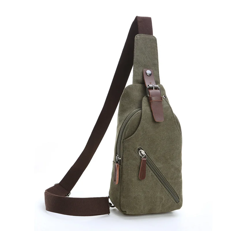 

2020 New Washed Canvas Diagonal Small Chest Bag Multifunctional Korean Fashion Trend Men's Shoulder Bag Mobile Phone Bag