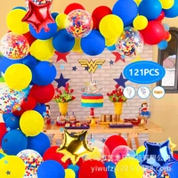 121pcs circus carnival balloons garland red blue yellow confetti balloon arch chain for baby shower birthday party decor supplie