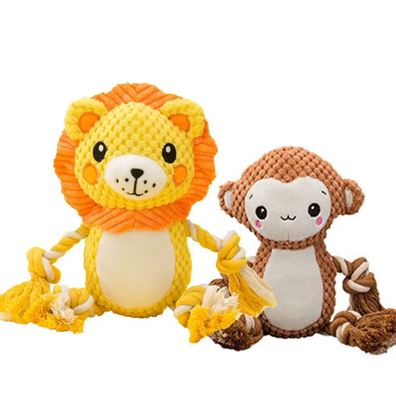 

Pet Puppy Chew Cartoon Lion Squeaky Plush Sound Animal Toy Dog Molar Bite Resistant Cleaning Teeth Squeaking Dogs Cat Chew Plush