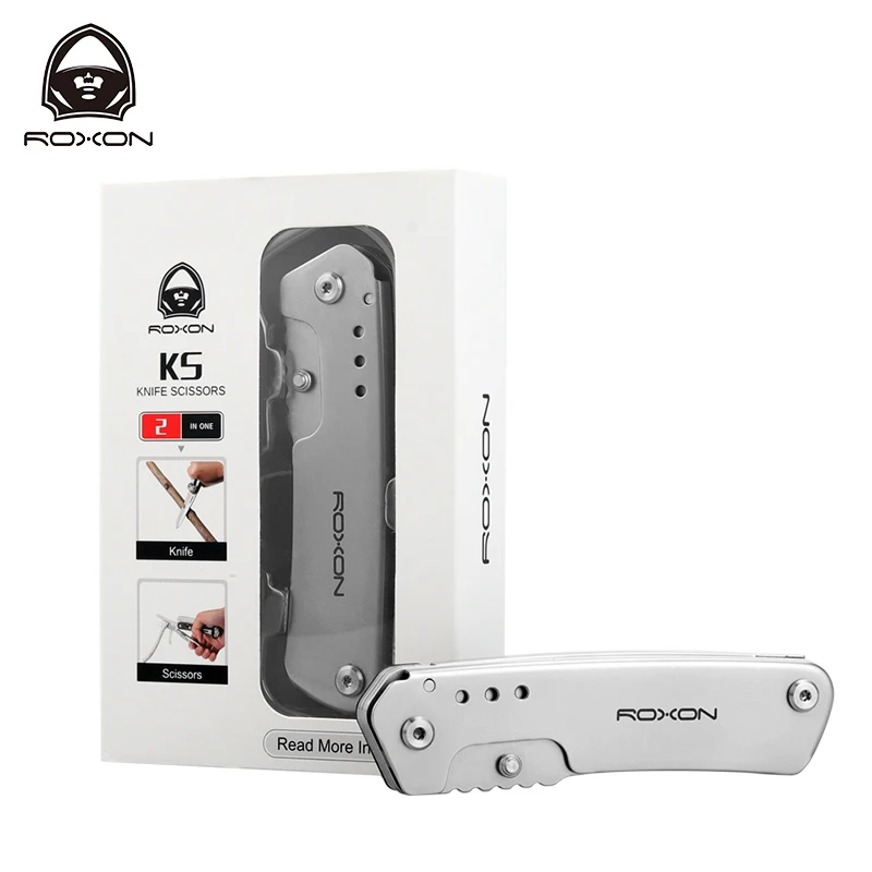Складной карманный нож и ножницы Roxon 2 в 1 EDC Multi tool с зажимом для ремня работа по