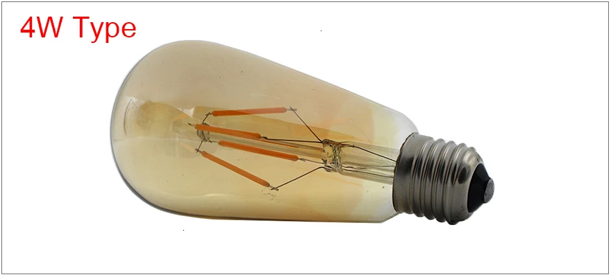 Светодиодный IARY затемнения ретро Edison янтарного ST64 E27 светодиодный нити лампа в форме пузыря 2200K 110/220 В античный подвесной Винтаж ST 64 светодиодный 4 Вт/6 Вт/8 Вт