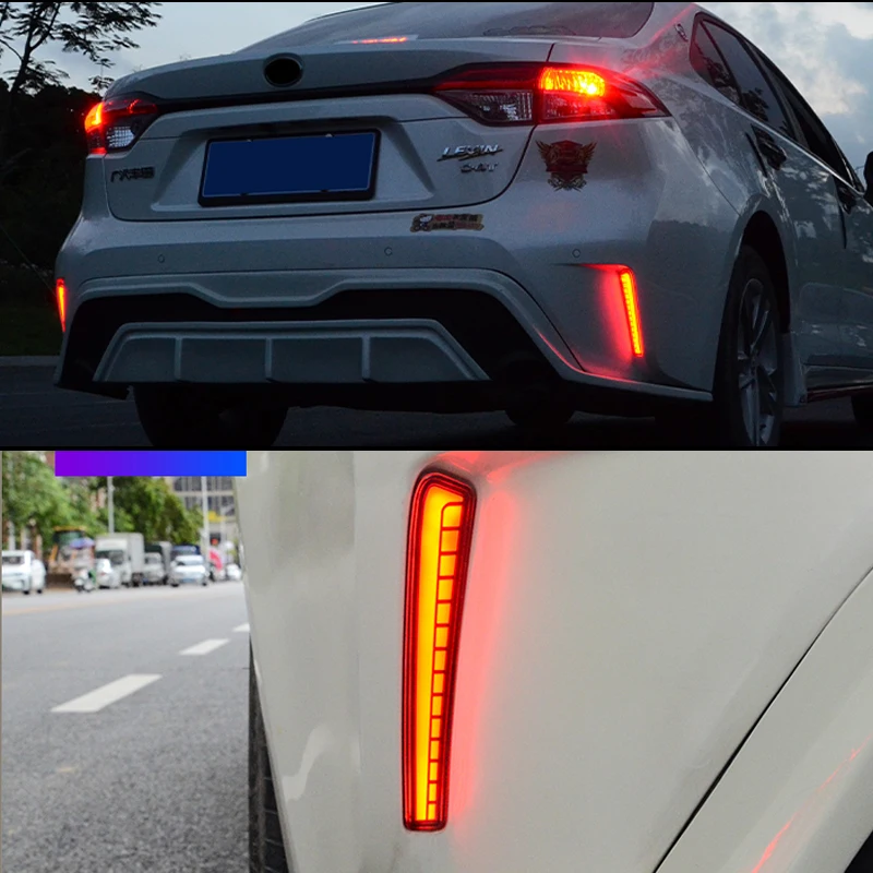 Автомобильный красный светодиодный отражатель заднего бампера для Toyota Corolla 2020-2023, заднийтормозной фонарь, задний противотуманный фонарь, динамический указатель поворота (art.: 3920cd2fe4028) - 3920cd2fe4028