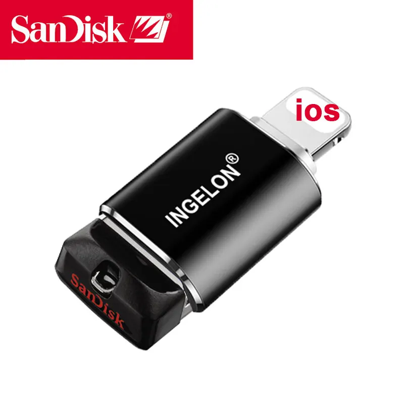 SanDisk usb флешка флешки 64 Гб адаптер lightning для iPhone 11x8 7 7Plus 6 6s 5 se iPad iPod флеш-накопитель