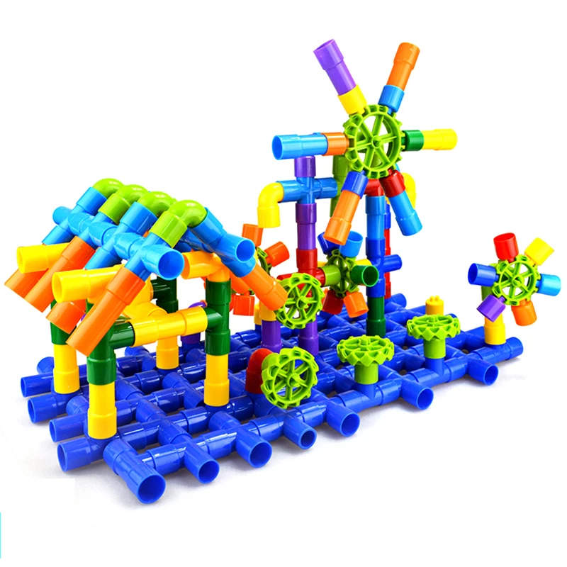 Качественные 40-208 шт Обучающие DIY строительные блоки для водопровода сборка