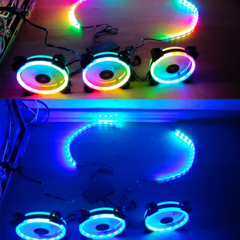 Aigo DR12 PC Вентилятор охлаждения Rgb вентилятор 120 мм 12 в бесшумный Argb аура