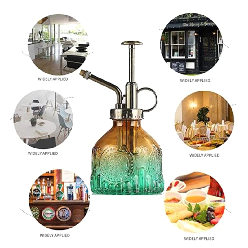 Plant Mister Glass Watering Spray Bottle Can Retro High-Atomization Nozzle Sealed Leak-Proof for Garden Plants Flower | Дом и сад