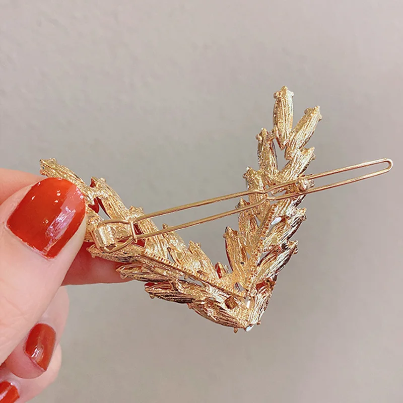 Женская заколка для волос V роскошная блестящая Заколка пряжка с кристаллами