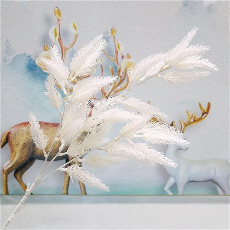 10Pcs Fake Feather Maple (3 stems/piece) 29.92" Length Simulation Plastic Flowers for Wedding Home Decorative Artificial Flower | Дом и