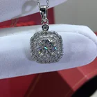 Серебряное ожерелье с превосходной огранкой, 1 карат, с бриллиантами, прошедшая испытание, D-образный цвет, высокая четкость, белый муассанат, серебряное ожерелье, свадебная цепочка 925