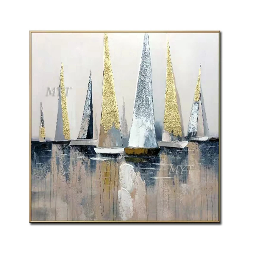 Картина маслом на морском паруснике много Парусников новый дизайн ручная работа